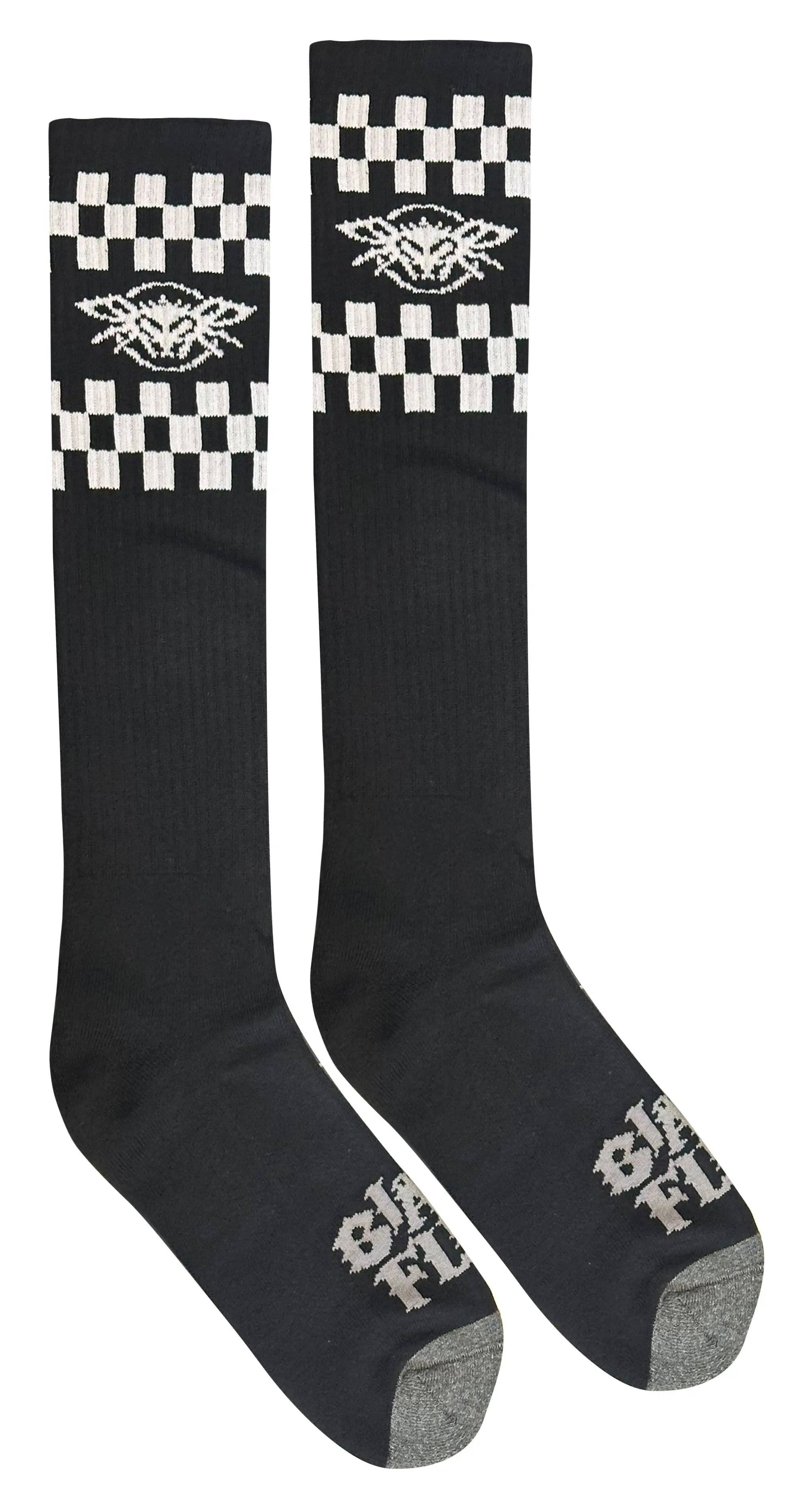 Black Flys Eyewear - Wholesale Socks - Men's - Checkered Fly Knee High Socks0