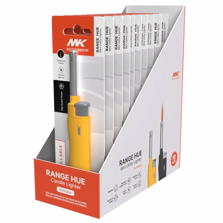 Serie de Encendedores MK, Conjunto HUE, Llama a Prueba de Viento 10PK para venta al por mayor de MK Lighter Company