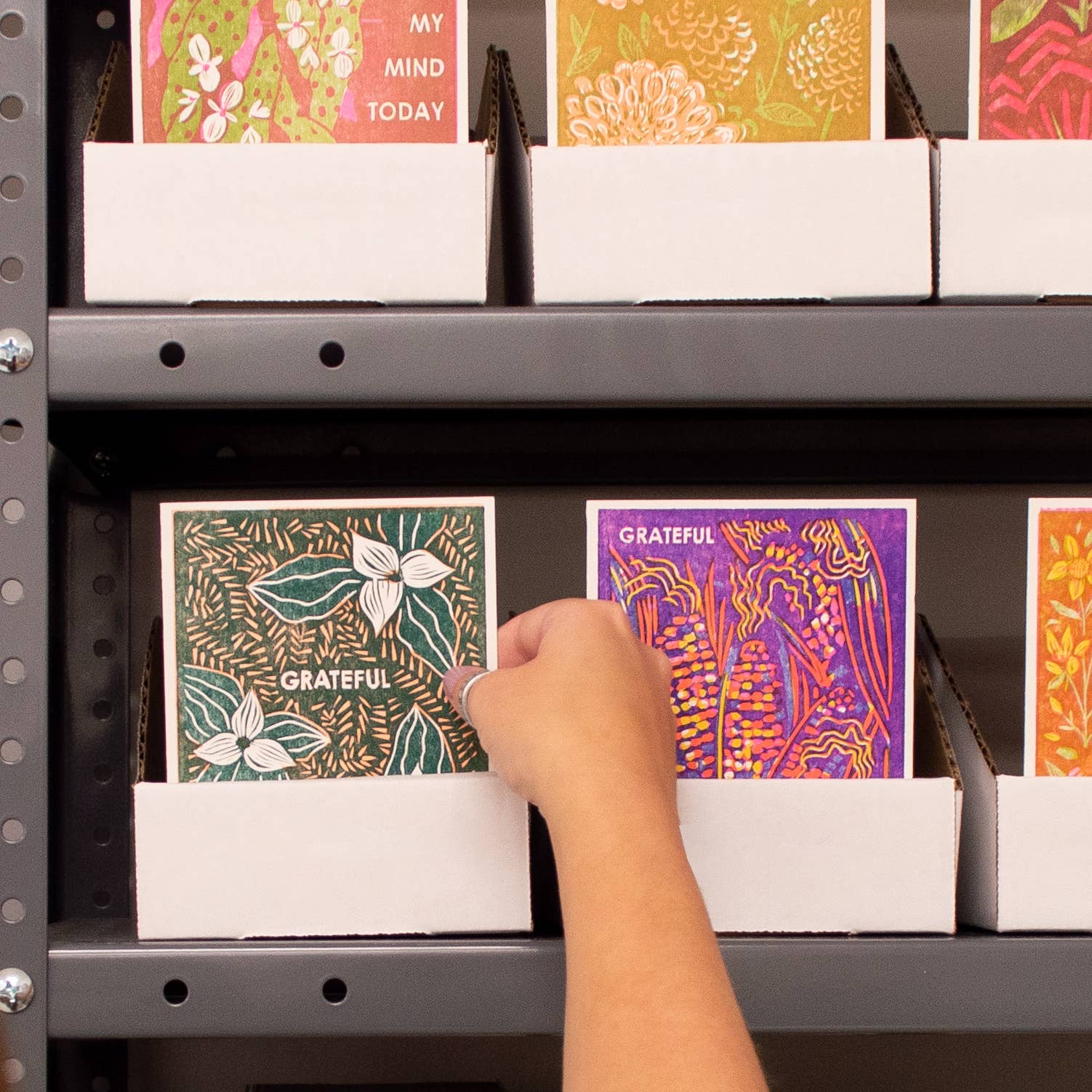 Heartell Press - Vente Cartes de remerciements - Carte de gratitude Grateful (Trillium)4