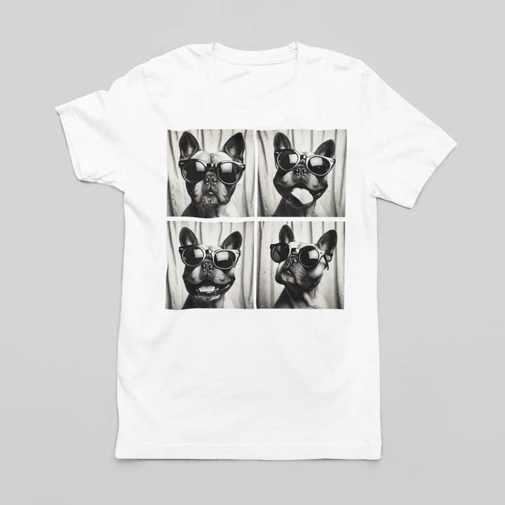 After Five Designs - Wholesale T-Shirt (Graphic) - Unisex - Soft Dog Lover Tee - Cool French Bulldog Photo Booth Shirt2