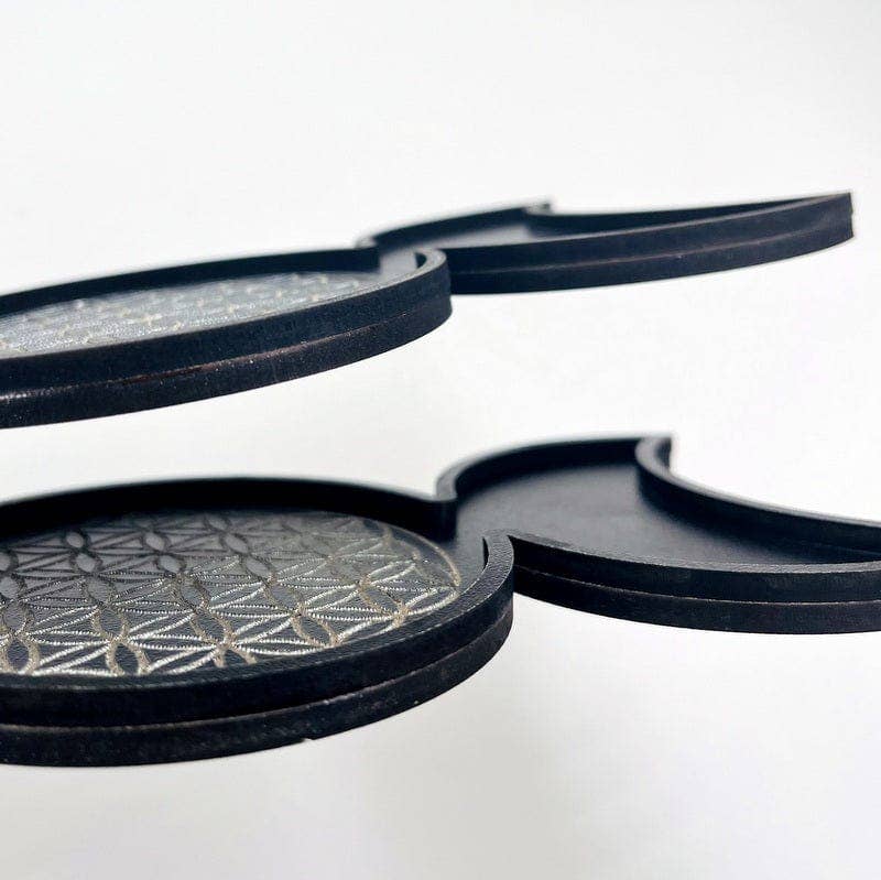 Rock Paradise - Wholesale Decorative Tray - Crystal Alter Display Moon Phase Tray with Flower of Life 4