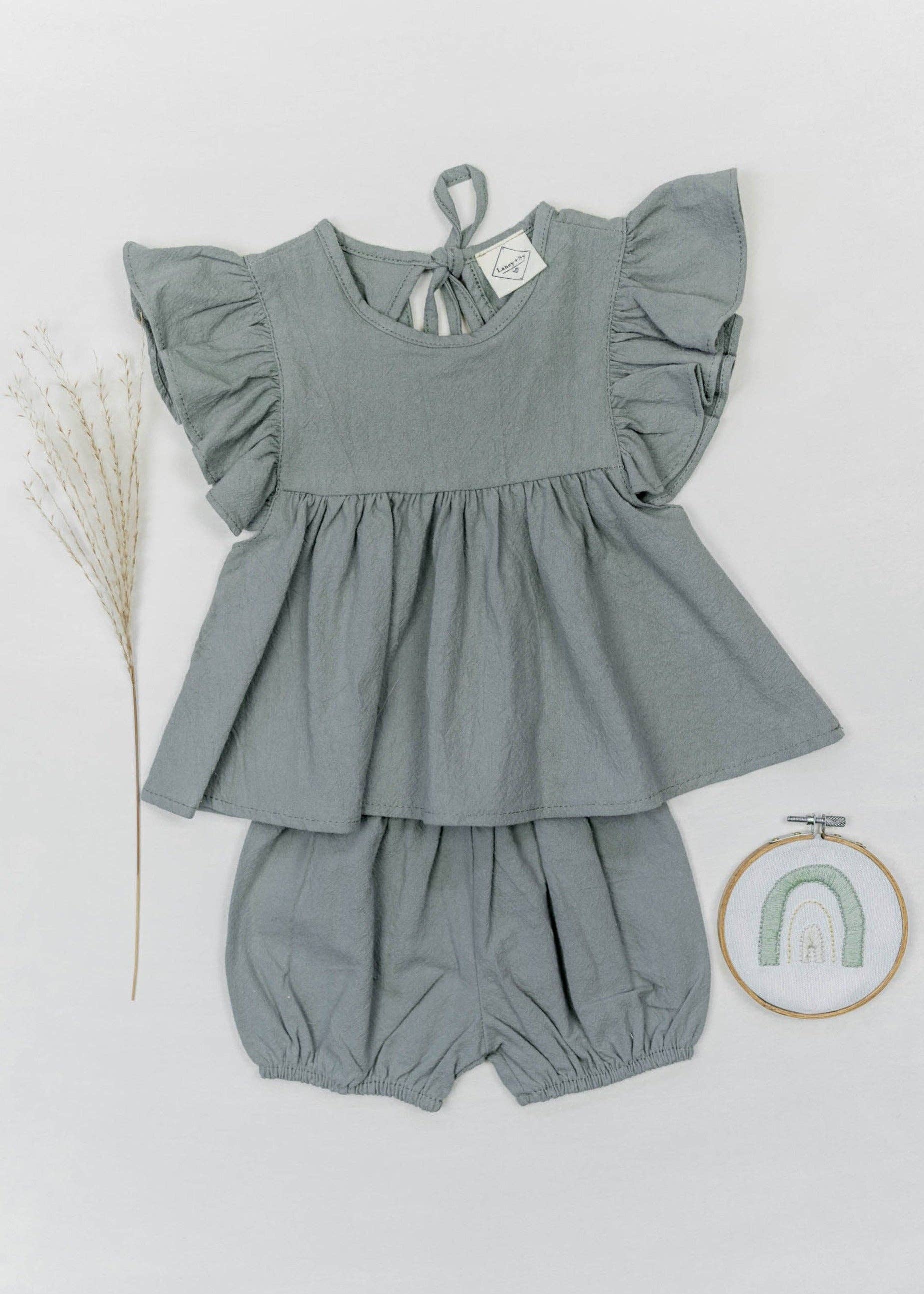 Laney + Sy - Wholesale Top & Short Set - Kids - Jenny Ruffle Outfit4