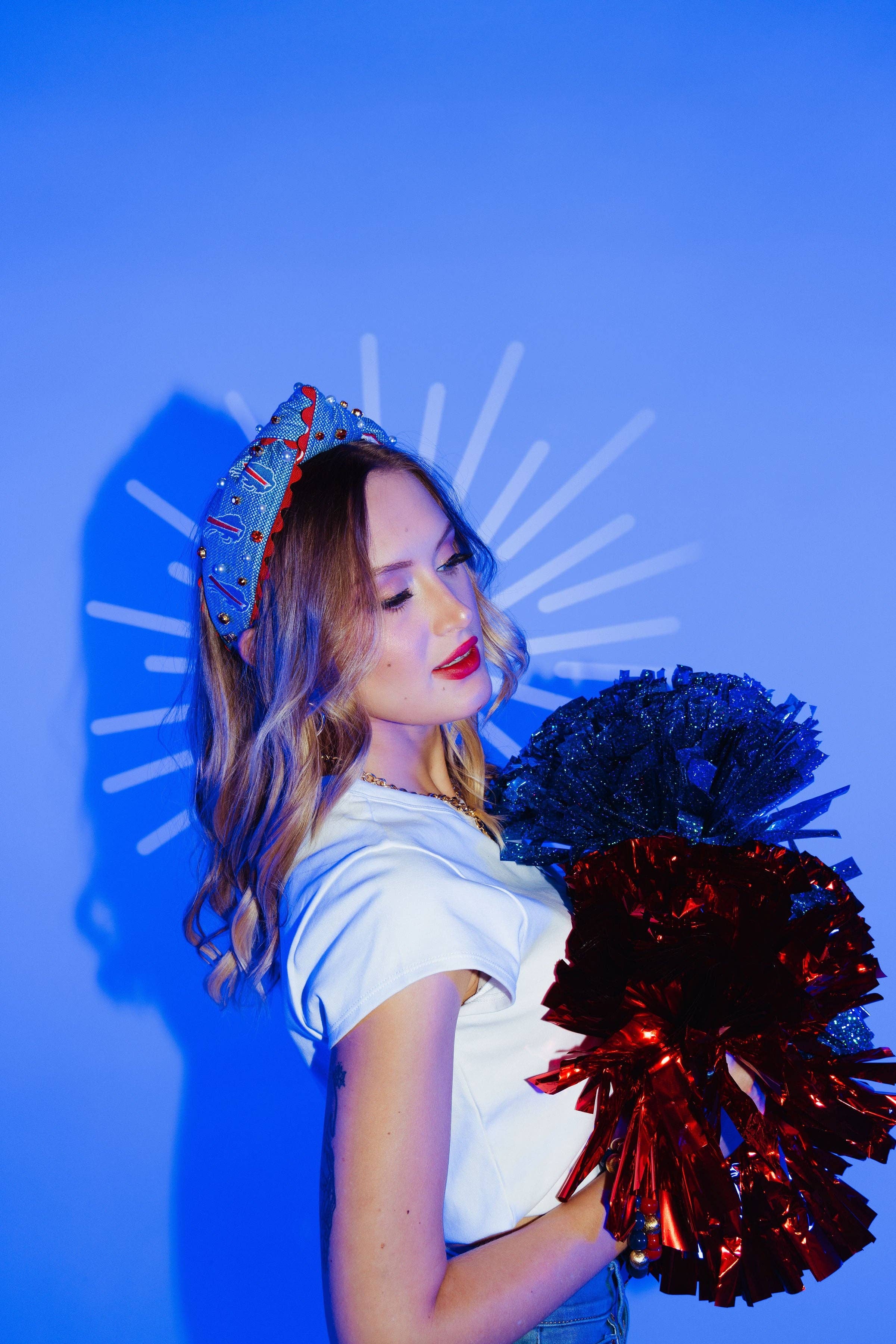 Brianna Cannon - Wholesale Fashion Headband - Women's - Buffalo Bills Adult Cross Stitch Headband5