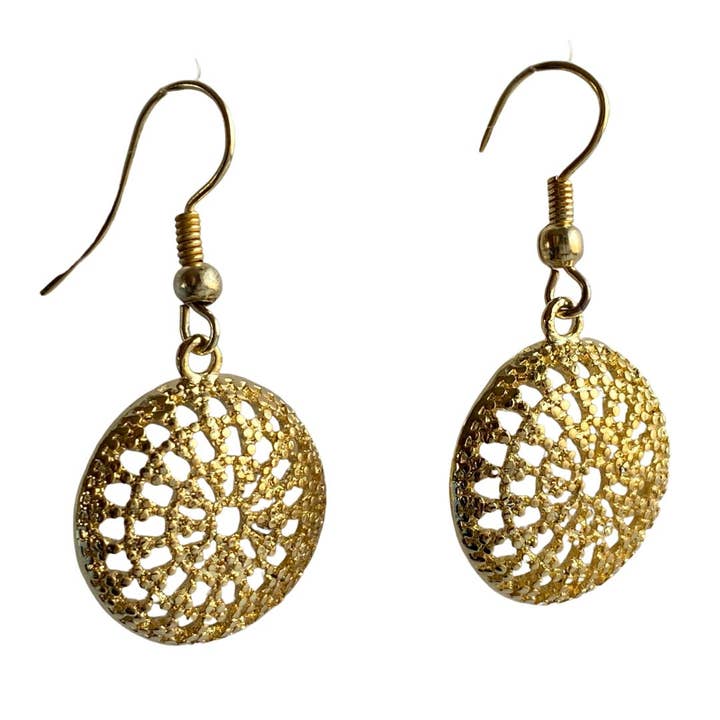 Ethical Global - Wholesale Dangle Earrings - Sun Filigree Dangle Earrings (Silver, 14K, Rose) - Handmade