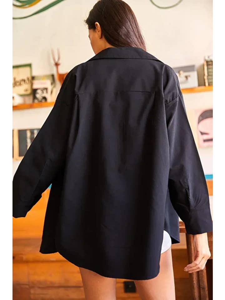 Hoxton Gal – wholesale Buttoned-down shirt – Women's – Oversized Poplin Shirt with Hidden Placket23