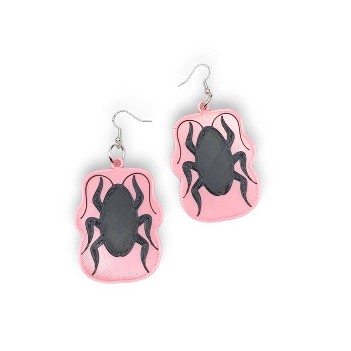 Printy Vibes - Venta al por mayor Pendientes colgantes - Pendientes de cucaracha rosa impresos en 3D