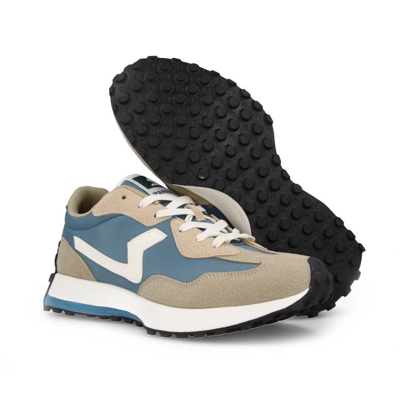 Paredes – wholesale Lifestyle trainers – Men′s – Men's casual sneakers Berzosa beige-turquoise5