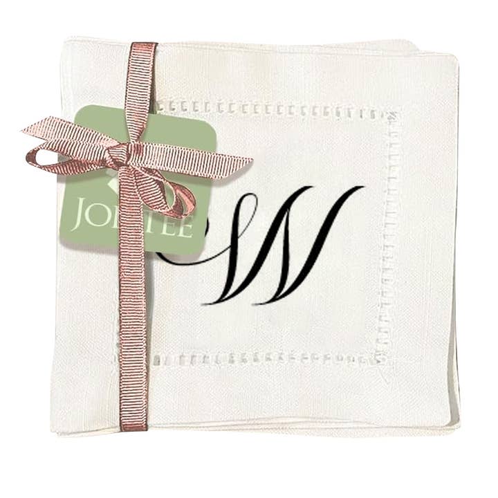 Jolitee - Wholesale Dinner & Cloth Napkin - Hemstitch Napkins - Monogram Script29
