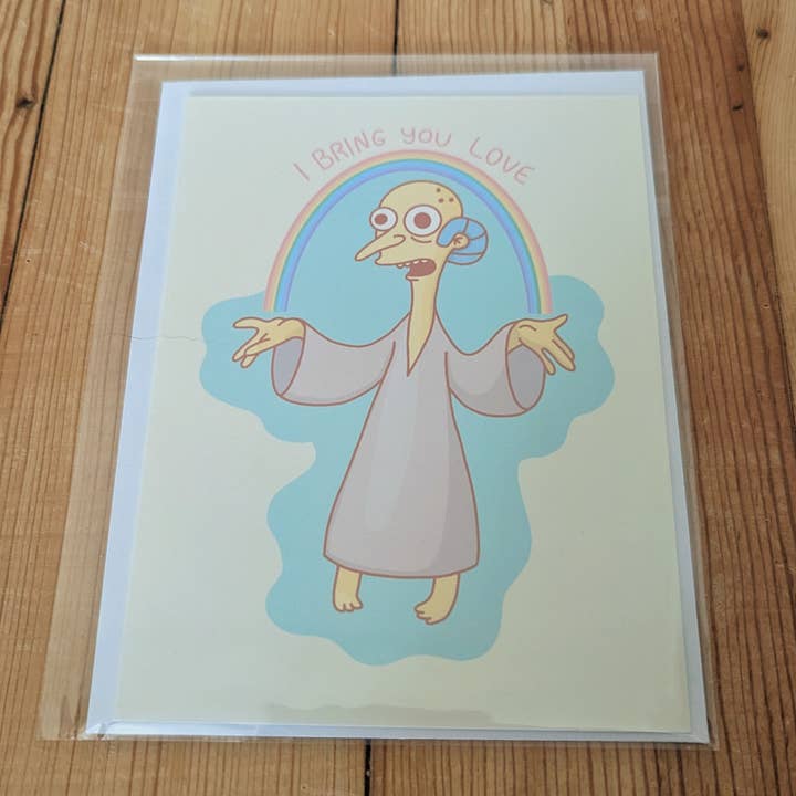 Sadsquatch - Wholesale Love Card - I Bring You Love - Cute Mr Burns Friend Kawaii Card Simpsons