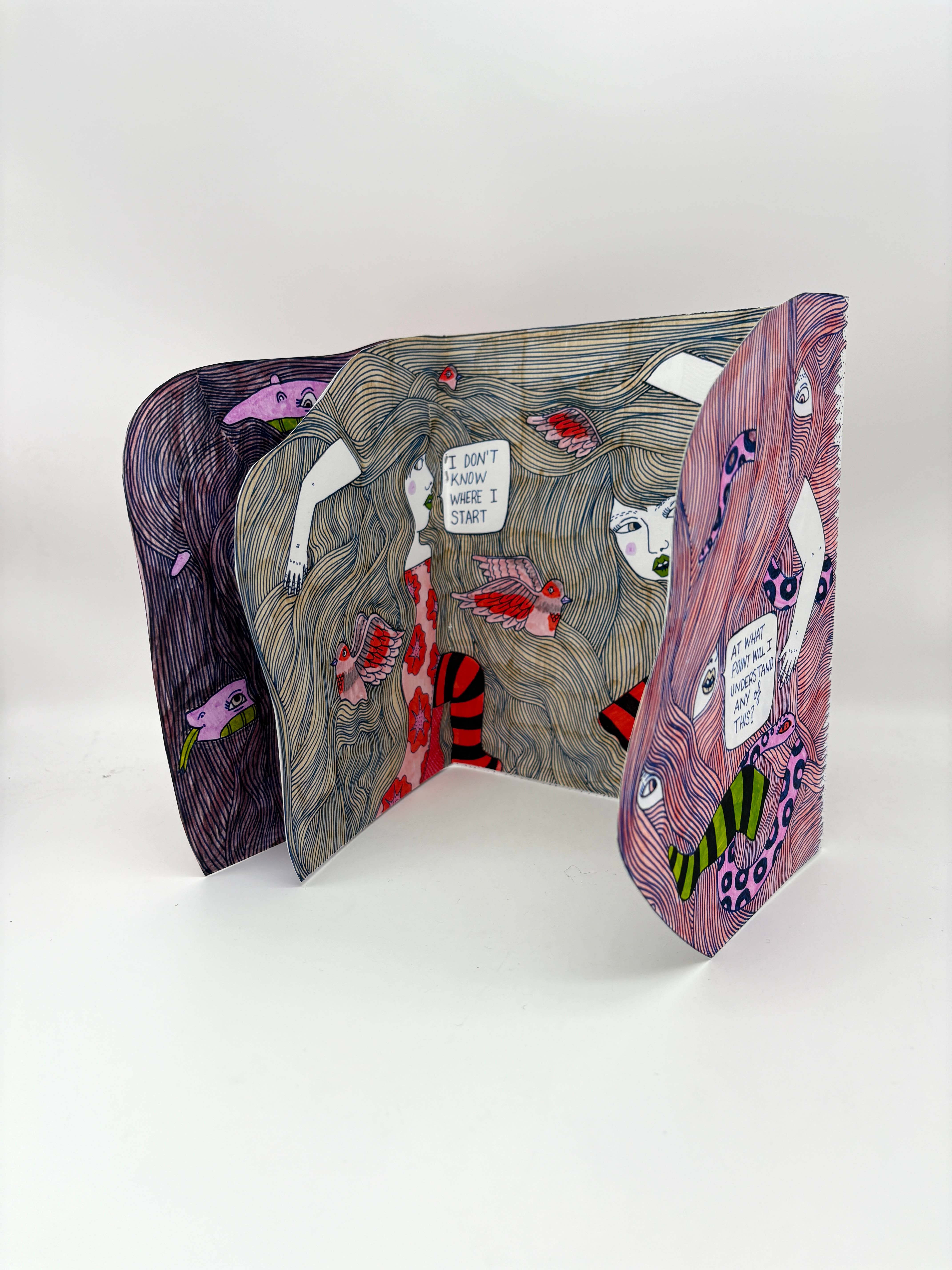 Erika Rier - Wholesale Arts & Entertainment Book - In These Tangled Webs, Illustrated Art Zine with Handcut Pag5