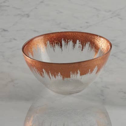 Cuenco de vidrio con borde dorado para venta al por mayor de India Handicrafts Inc