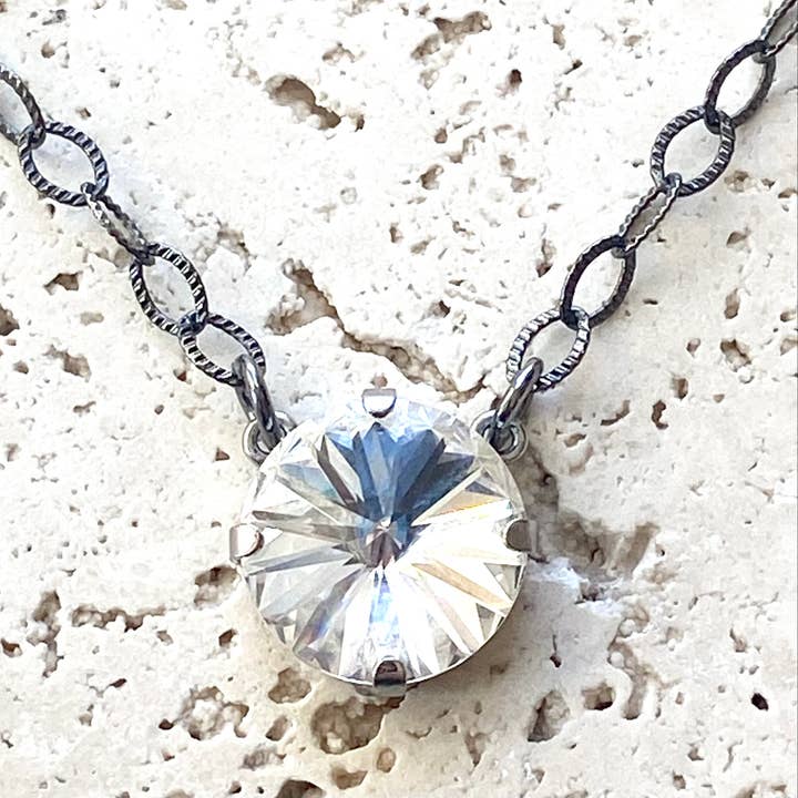 VB&CO Designs Handmade Jewelry - Wholesale Pendant/Charm Necklace - Clear Swarovski crystal simple necklace
