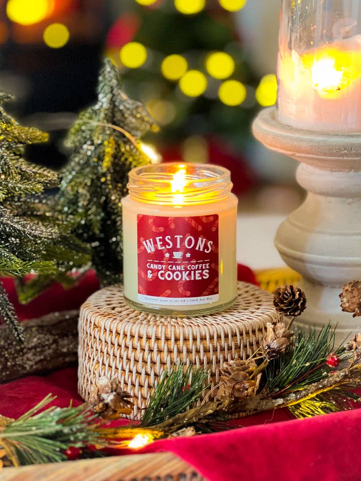Weston's Candy Cane Coffee Candle | Gilmore Xmas Inspired for wholesale by Walts Waxes