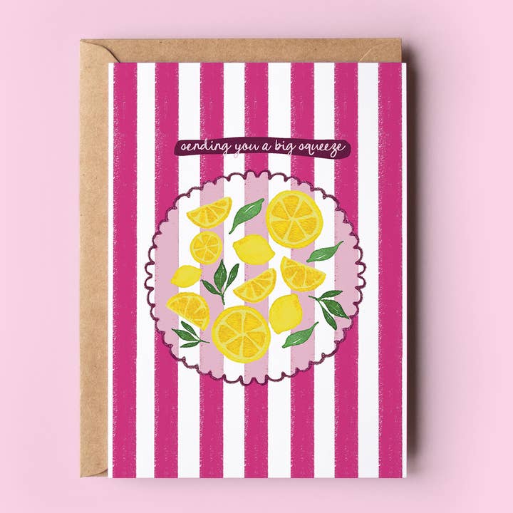 The Shelley Society - Vente Carte de vœux classique - Envoi d'une carte de vœux rayée avec un citron pressé0