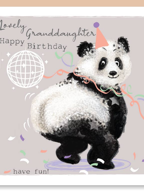 Granddaughter Panda Twerking Birthday Printed Wholesale Card for wholesale by SABIVO Design