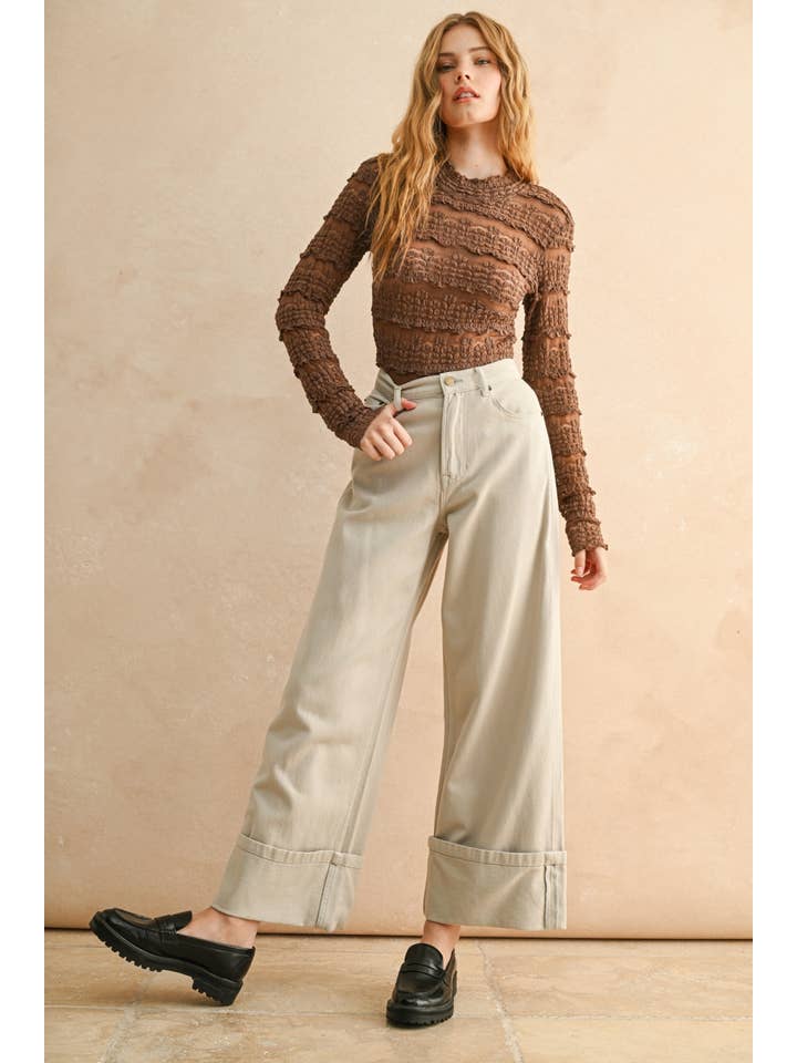 P5434 CUFFED BOTTOM GREY PANTS for wholesale on Faire3