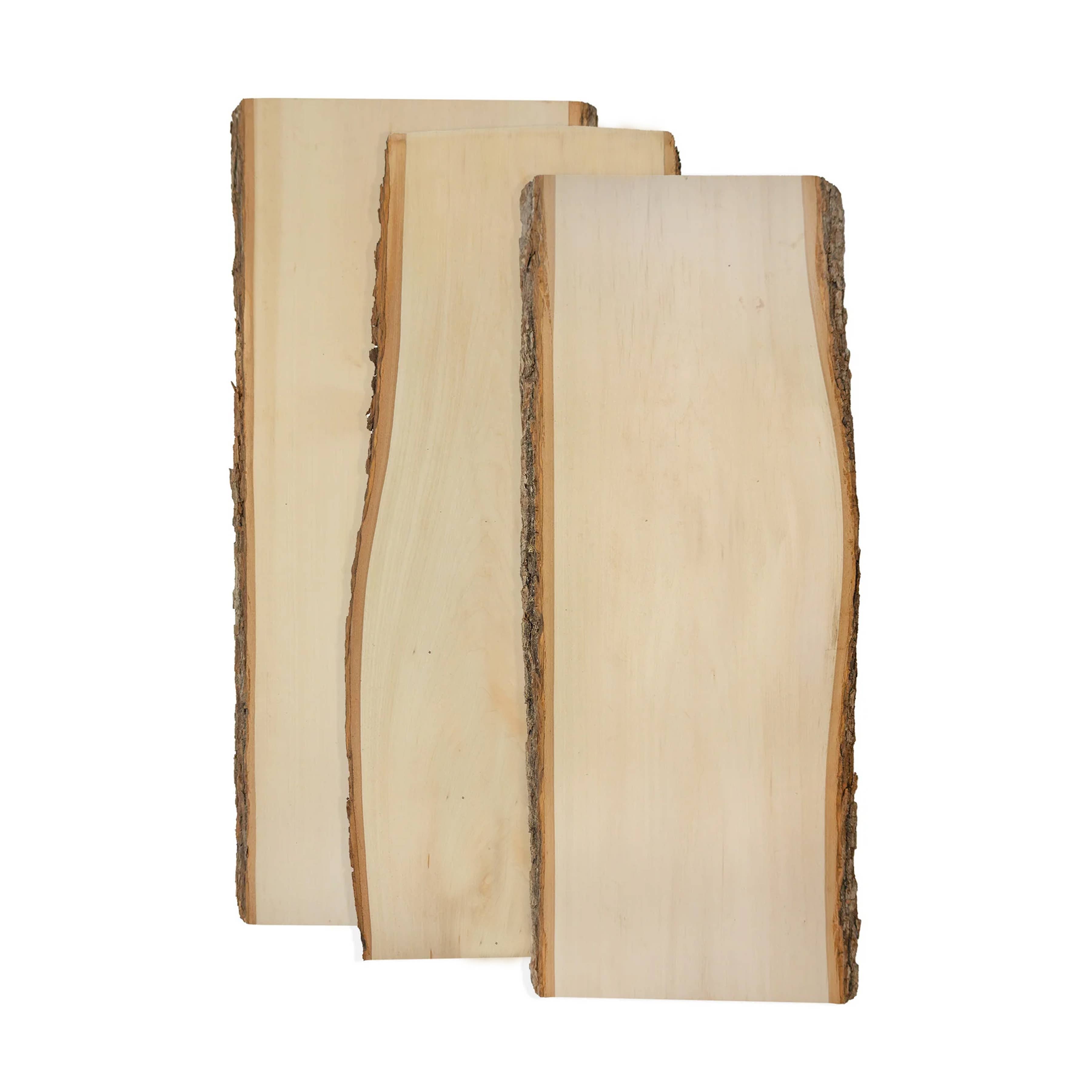 Foggy Bottom Woodworks LLC - Wholesale Craft Supplies - Premium Basswood Live Edge (Bark) Plank, 23-in. Long1