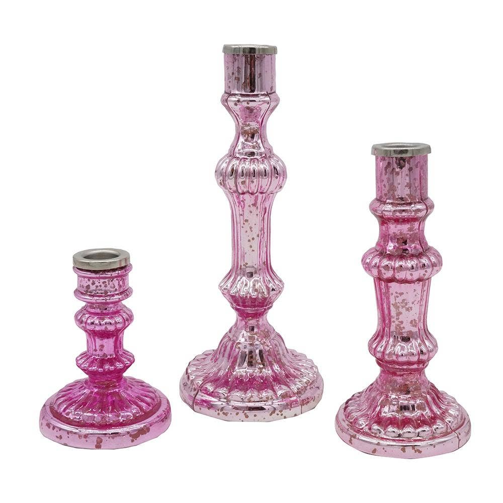 A&B Home Group Inc. - Wholesale Candle Holder - S/3 Luminary Treasures Candle Holders - Pink0