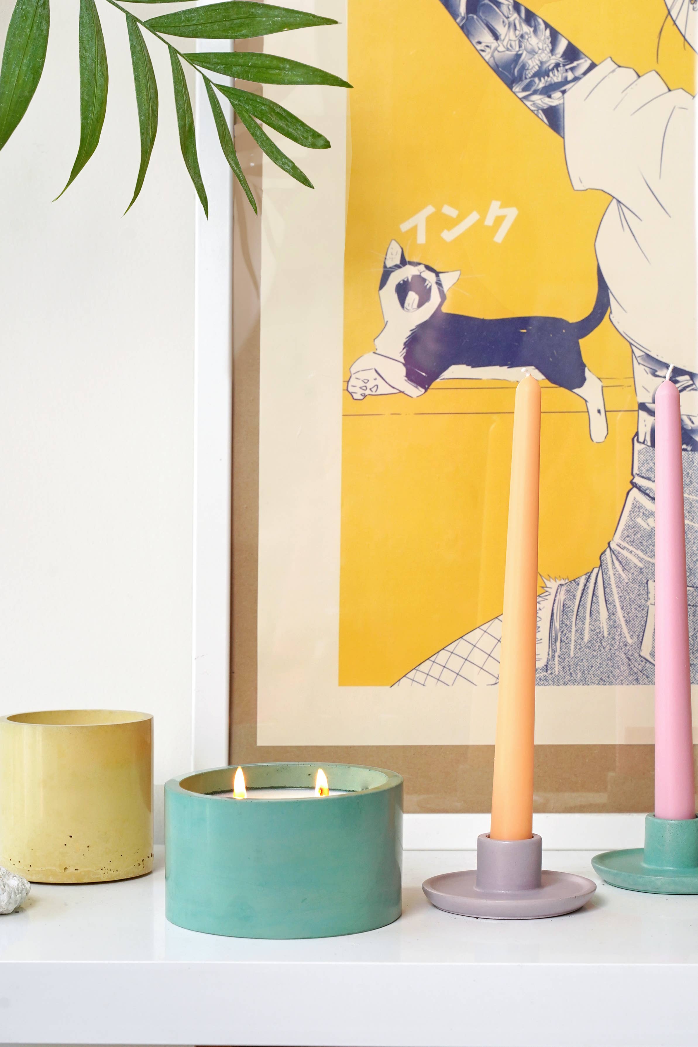 Ebb & Flow - Wholesale Kaarsenhouder - Mesa Concrete kandelaar - Zeegroen2