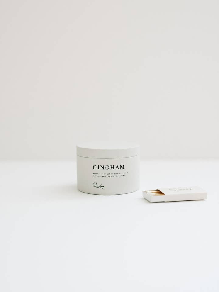 Gingham for wholesale by Sunday Candle Co