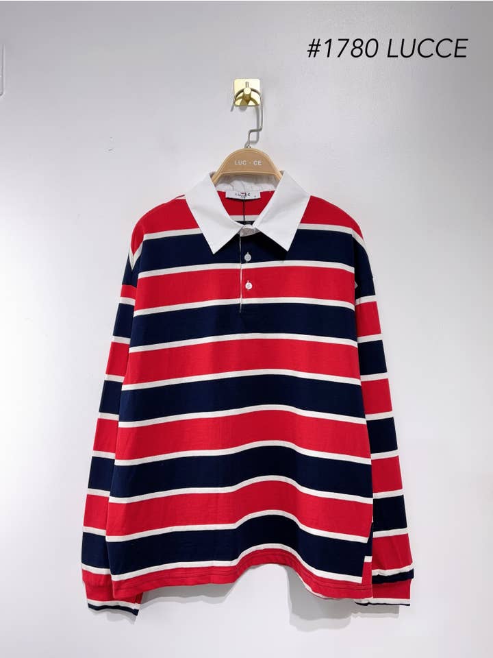 LUCCE - Wholesale Knit Sweater - Women's - Striped polo - PU1780