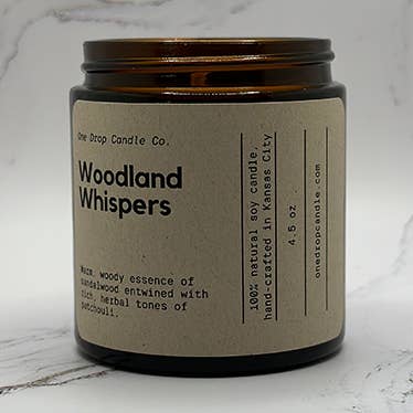 Woodland Whispers - 4.5oz Soy Candle for wholesale by One Drop Candle Co.