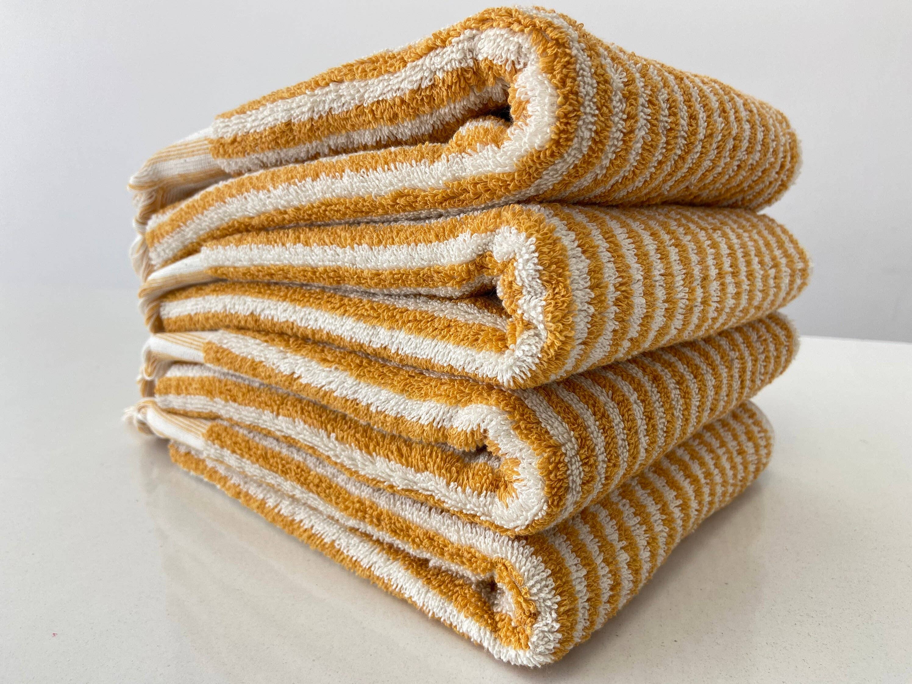 YURTLUS - Venta al por mayor Toalla de manos - Toalla de mano Organic Stripes Series, 18 x 37, toalla suave y gruesa, toalla de cocina, color amarillo1