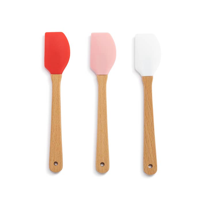 Red White Pink Mini Spatulas Set of 3 - 1.5x8in for wholesale by DEMDACO