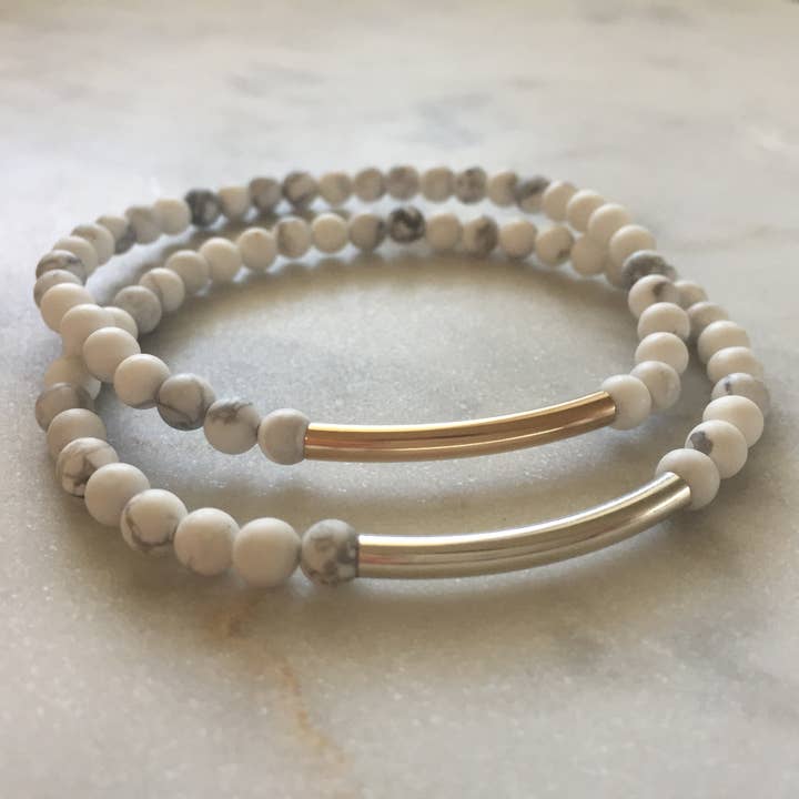 Pulseira Simplicidade - Howlite por atacado de Samata Stones
