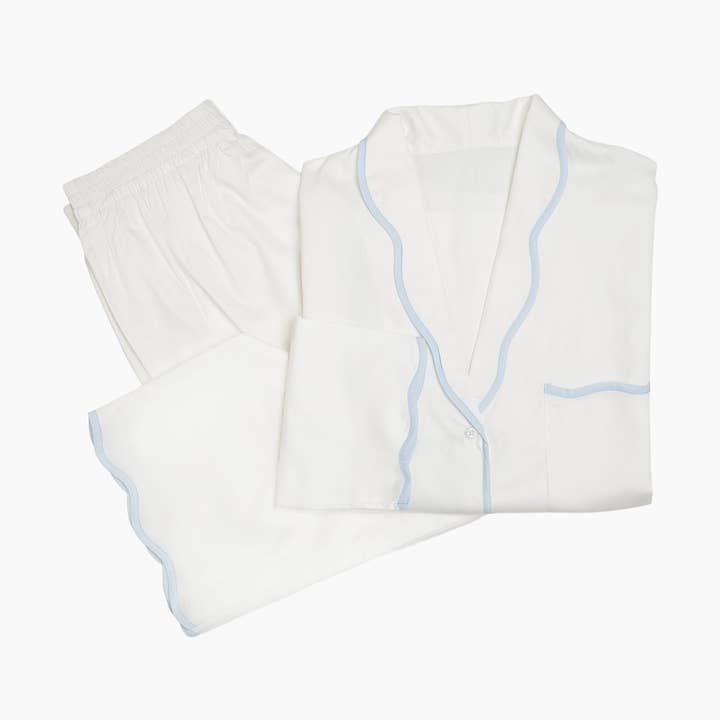 VANDY SCALLOPED TAPE TRIM PAJAMAS - MARCH SHIP DATE for wholesale by Lenora