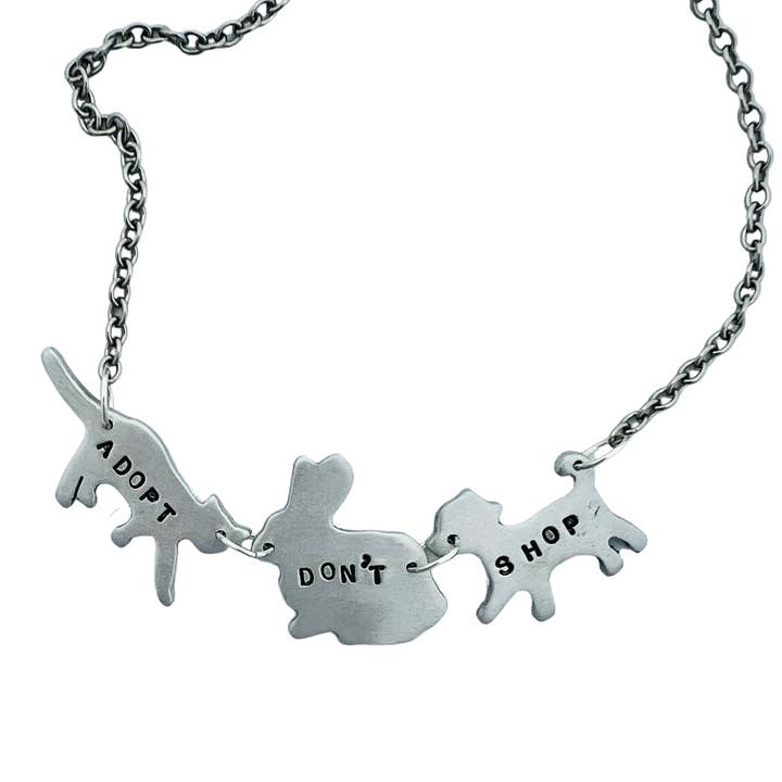 Christy Robinson Design – wholesale Hänge-/berlockhalsband – Adopt Don't Shop Cat, kanin, hund halsband