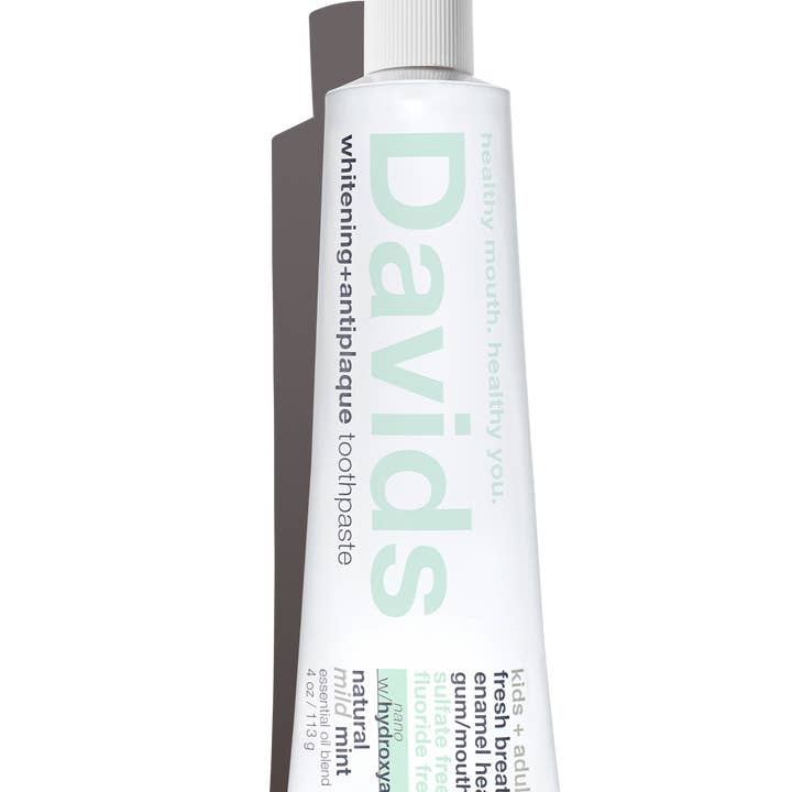 Davids Natural Toothpaste - Wholesale Toothpaste - Davids kids + adults nano-hydroxyapatite premium toothpaste / mild mint / 4 oz