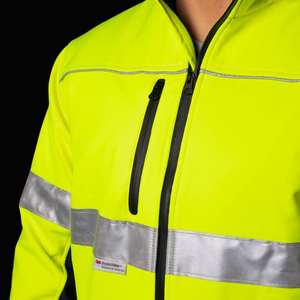BAD WORKWEAR - Wholesale Jacket – Men's - BAD WATERPROOF HI-VIS SOFTSHELL JACKET WITH 3M TAPE3