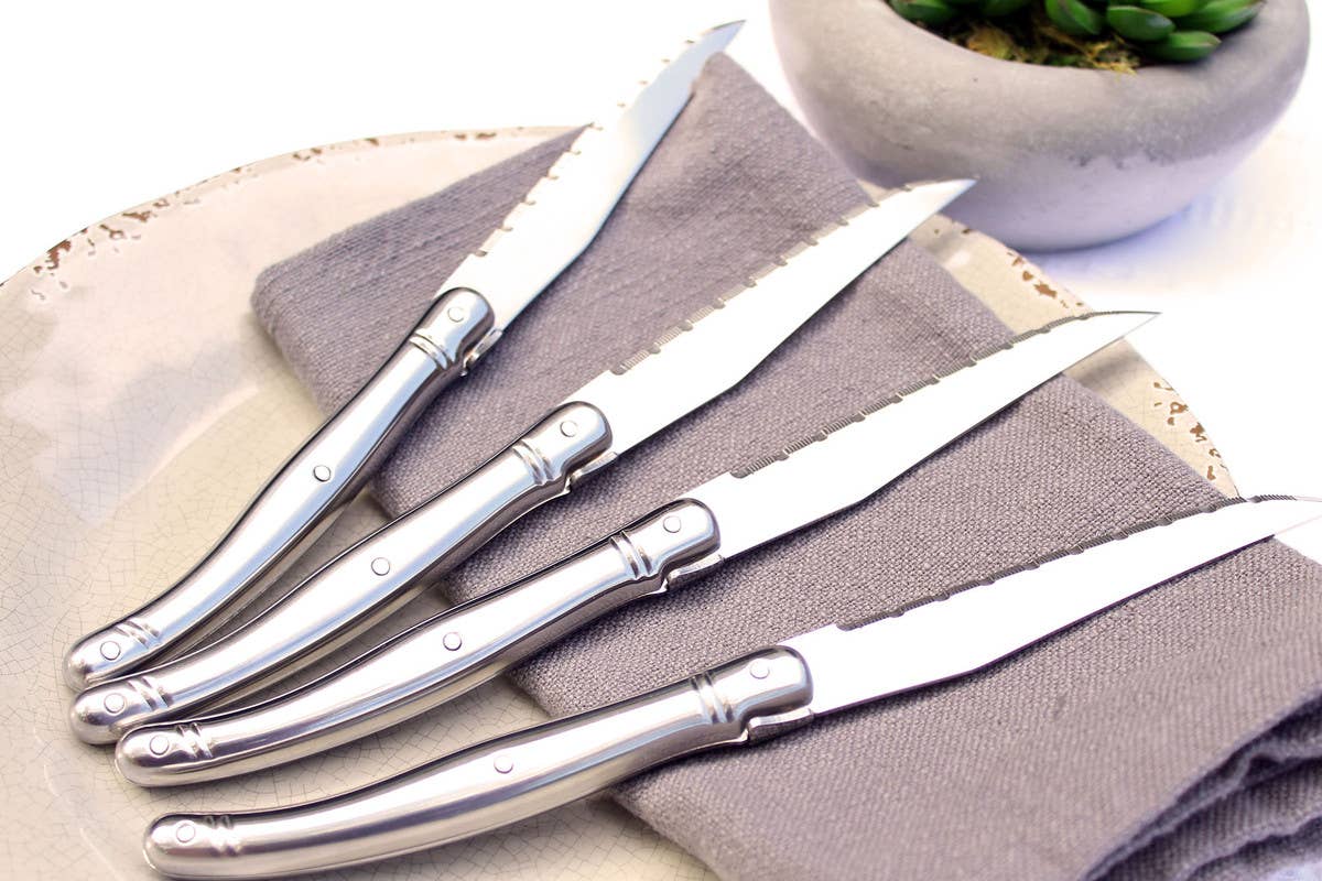 French Home - Wholesale Knife Set - Laguiole Steak Knives Set of 4, Stainless Steel3