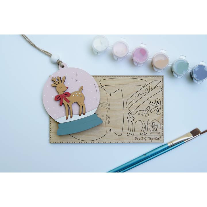Retro Ranch Creations Wholesale - Wholesale DIY Craft Kit - Deer Snow Globe Ornament DIY Kit | Christmas | Activity