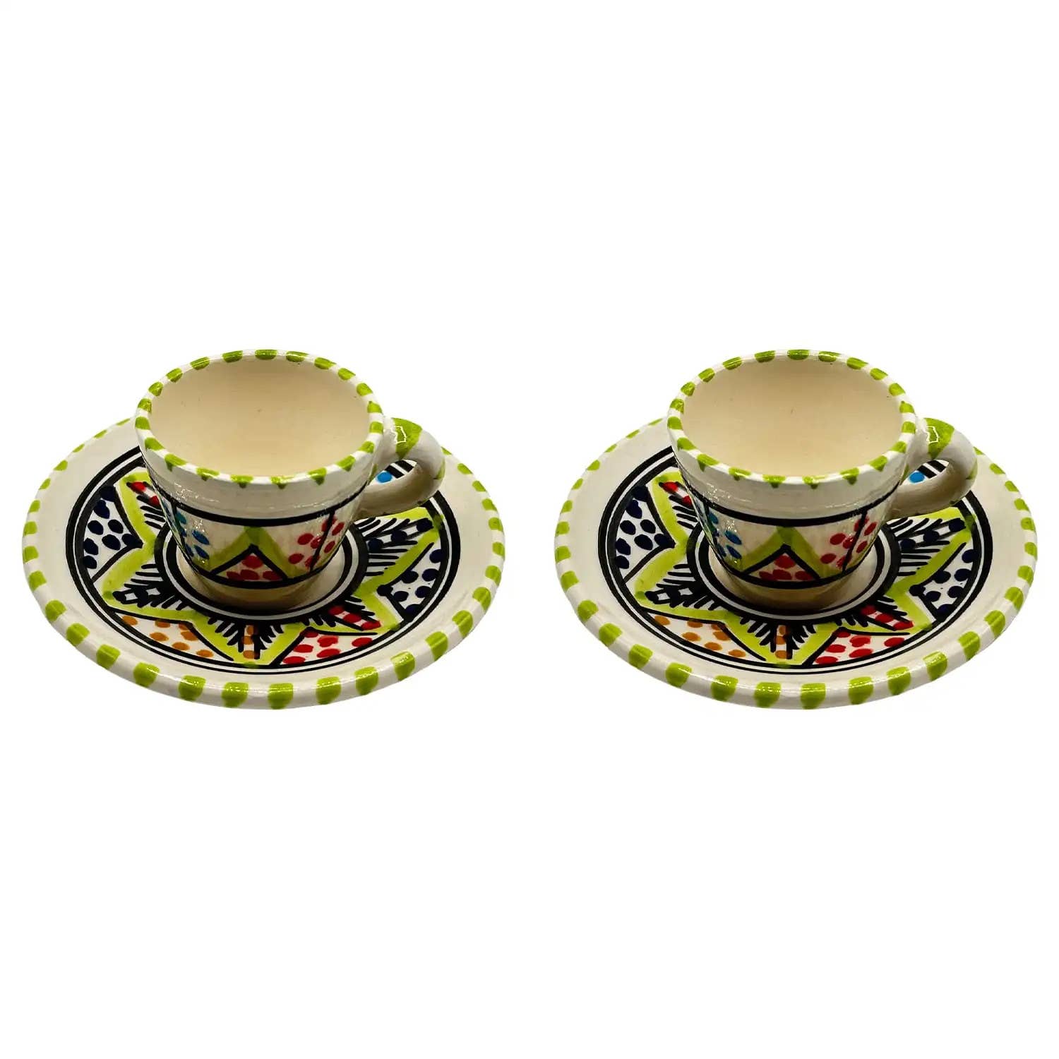 Etnico del Mondo – wholesale Coffee/tea cup – Pair of Handmade Tunisian Ceramic Coffee Cups #21