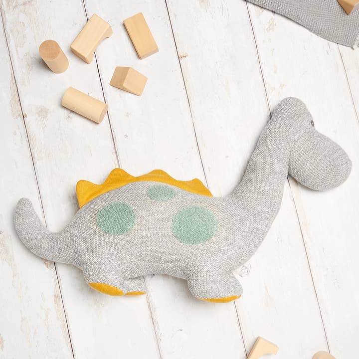 Best Years Ltd – wholesale Stuffed/plush toy – Kids & baby – Large Organic Cotton Dinosaur Plush Toy, Diplodocus Grey3