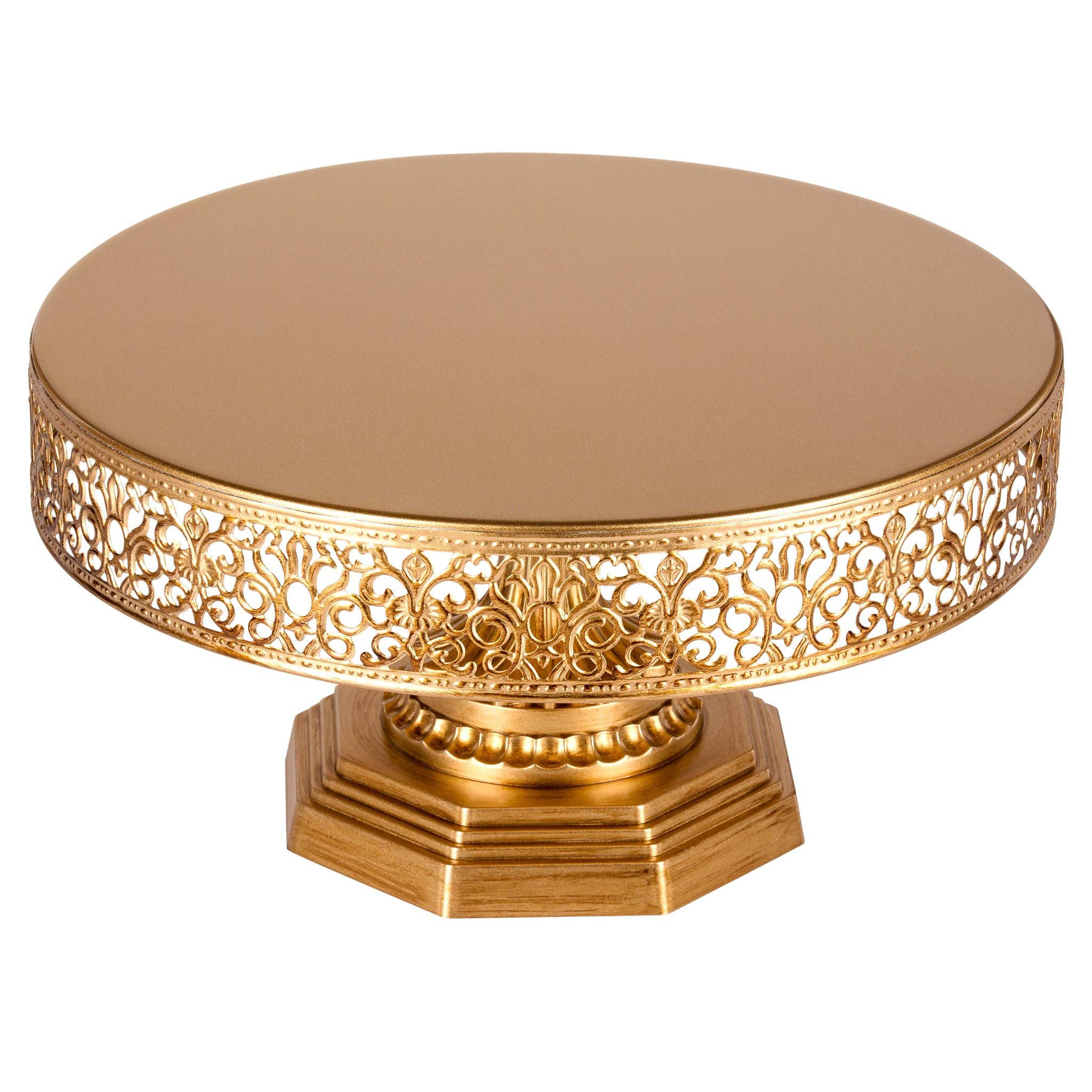 Amalfi Decor - Wholesale Cake Stand - 12 Inch Vintage Round Metal Wedding Cake Stand - Gold1