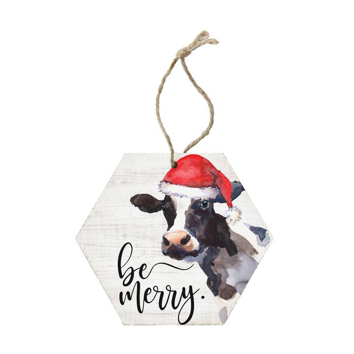 Honeycomb Ornaments - Be Merry: Cow for wholesale by Sincere Surroundings