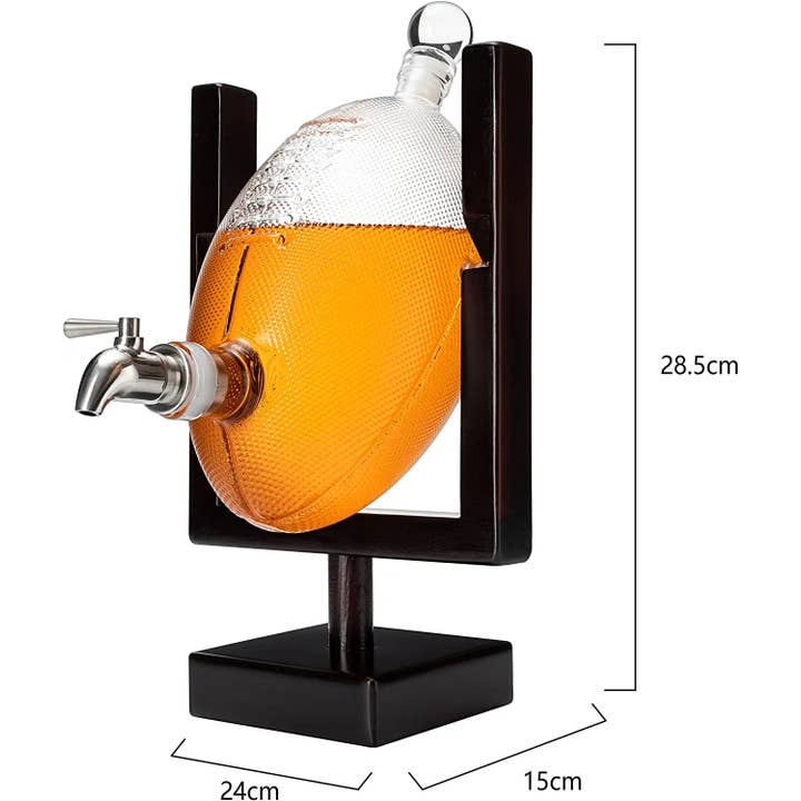 The Wine Savant / Khen Glassware – wholesale Decanter – Football Decanter Set for Whiskey, Wine & Other Liquor3