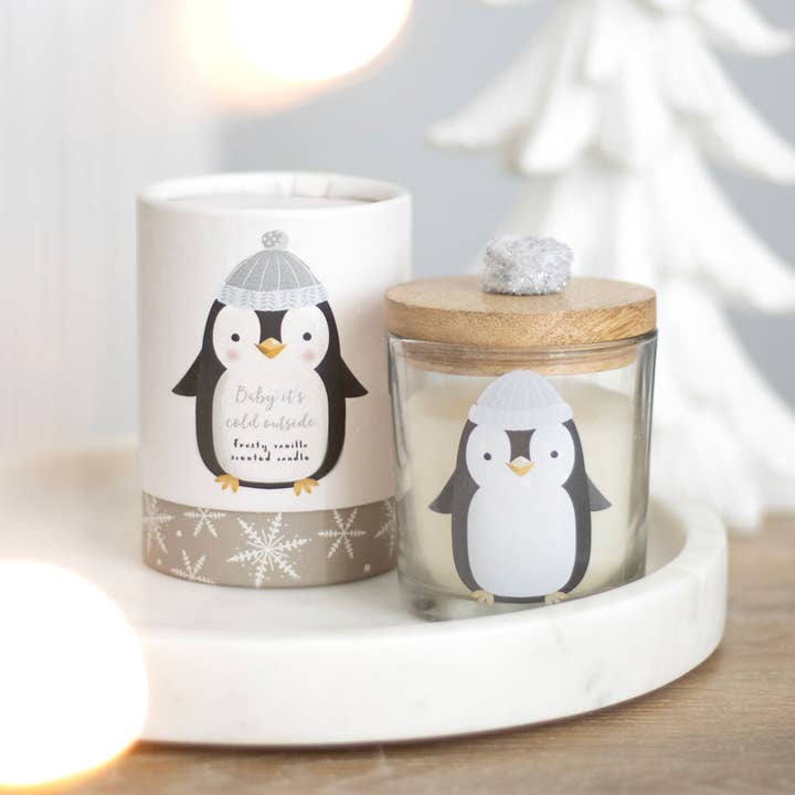 Frosty Vanilla Winter Penguin Candle and other Purchase Wholesale candle tins with lids. Free Returns & Net 60 Terms on Faire trending on Faire.