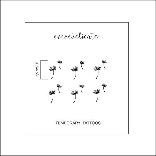 encredelicate – wholesale Tillfällig tatuering – Tillfälliga tatueringar med maskros och säderskimmer (3 set med 2 stycken)1
