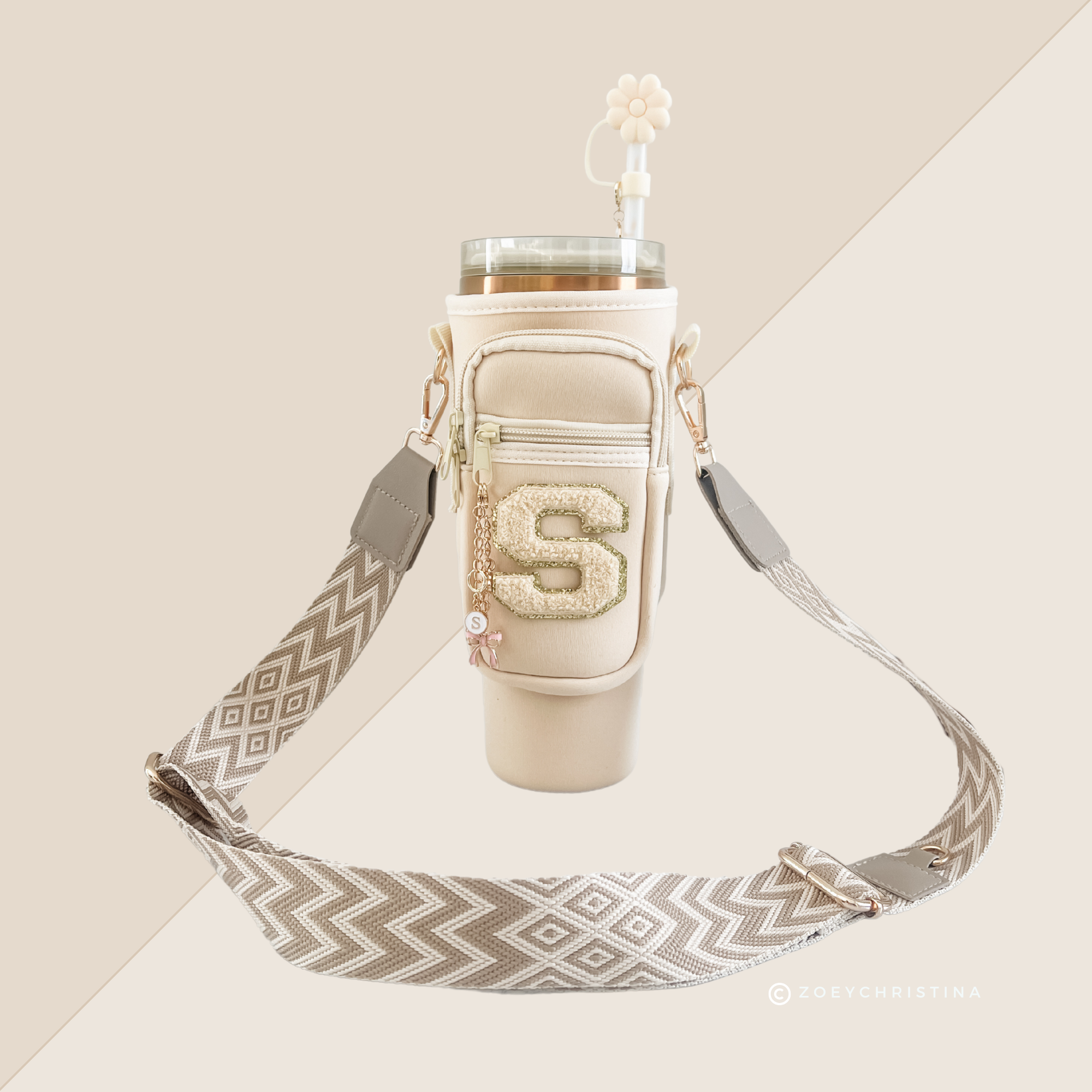 Zoey Christina - Wholesale Wallet - Unisex - Tumbler Carrier Crossbody Sling Bag – Interchangeable Strap3