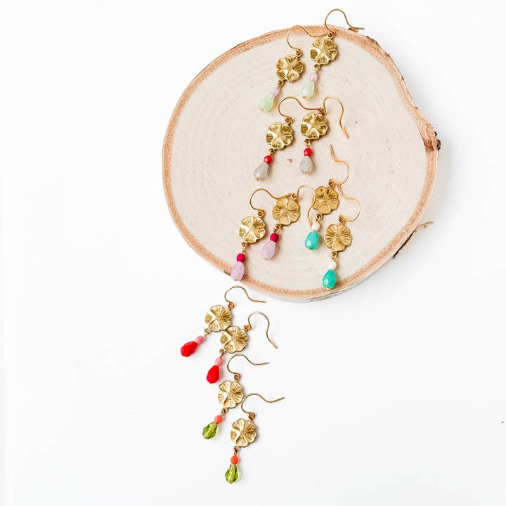 Small Flower Earrings With Beads for Spring Summer for wholesale by Nest Pretty Things