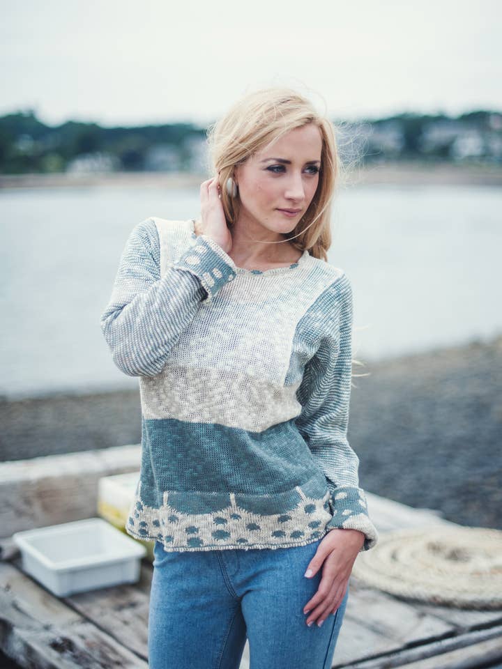 Sage Dot Top for wholesale by Knitted in Edinburgh