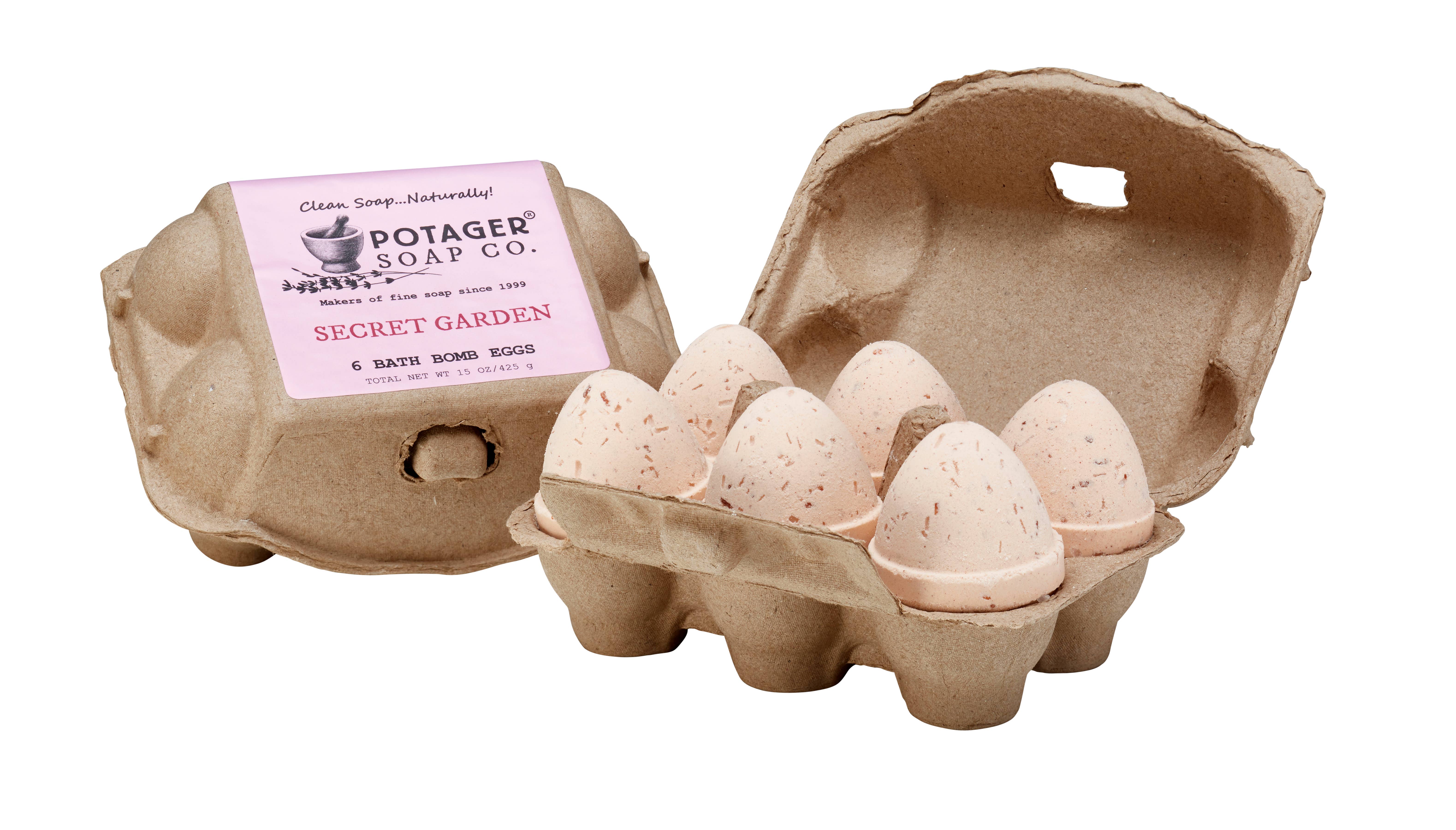 Potager Soap Company – wholesale Bath bomb/fizz – Organic Scented Bath Bombs | Eggs Crate 6PK3
