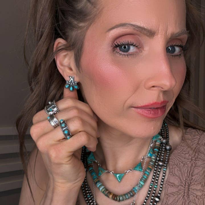 Krush Kandy - Wholesale Stud/Post Earrings - Initial Stone Plate Cluster Stud Earrings1