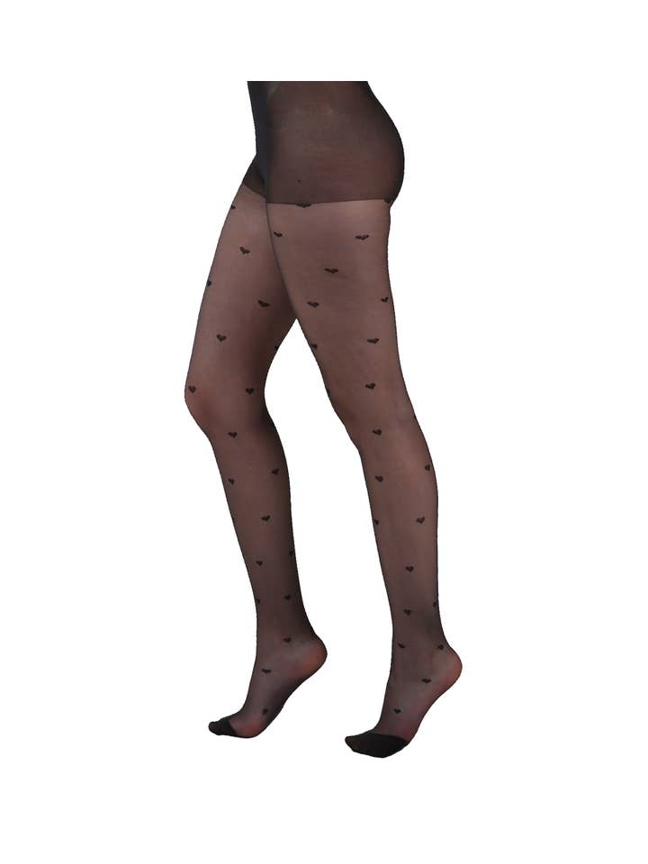 Pamela Mann – Engroshandel Tights - Dame – All Over Heart Sheer Strømpebukser3