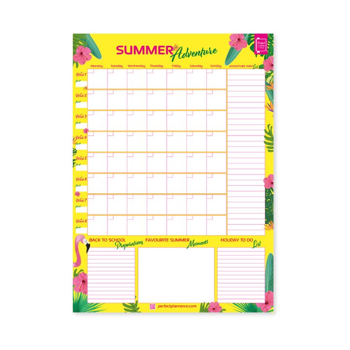 Agenda da parete Summer Adventure per la vendita all'ingrosso da parte di Perfect Planner Company