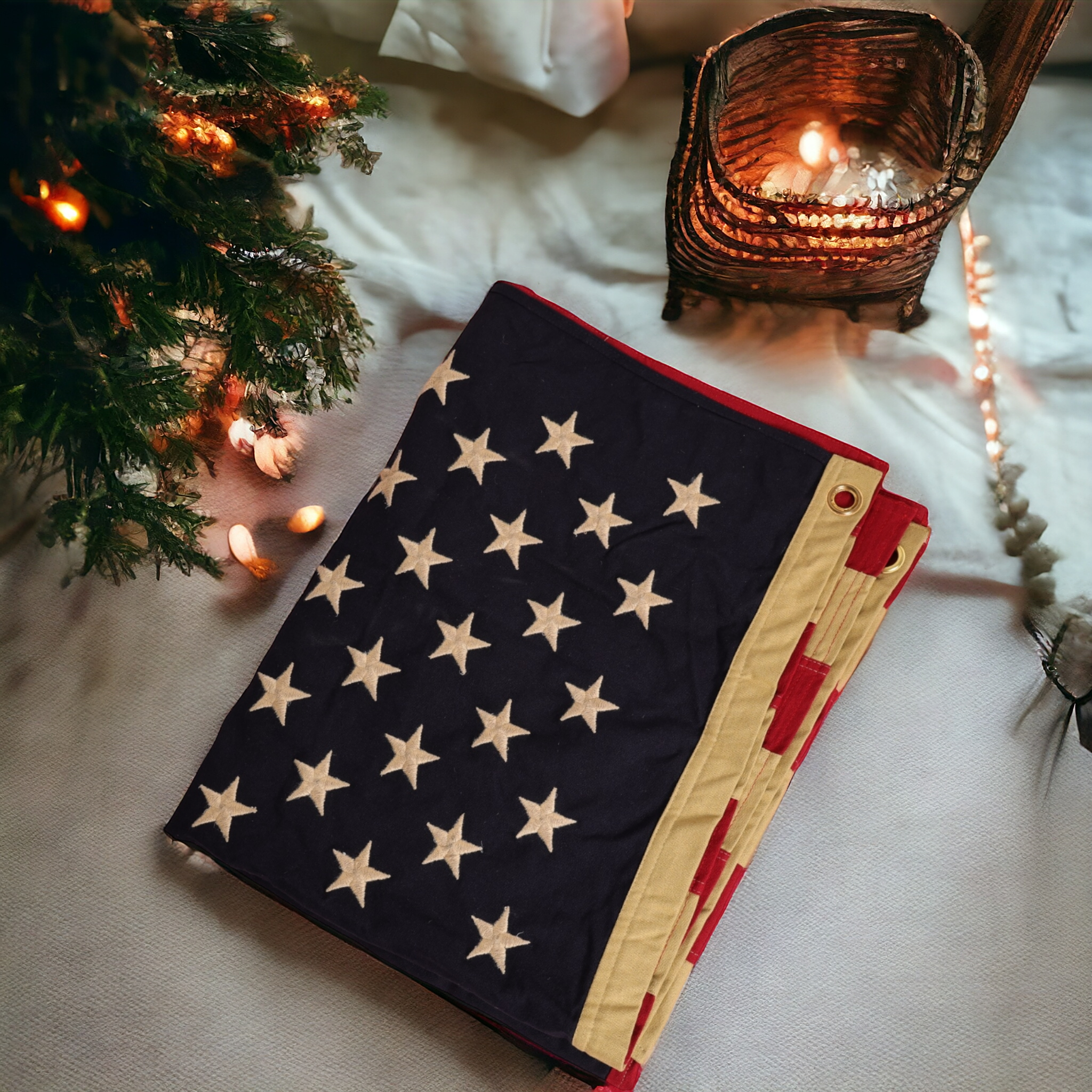 Valor Home Goods - Vente Drapeaux - Drapeau américain vintage lavé de style ferme 60"x36" 100% coton12